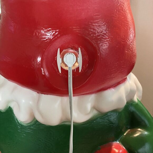 Gnome Elf Holding Lantern 28" Santa Light-Up Plastic Blow Mold Tested Works Read - Picture 4 of 10